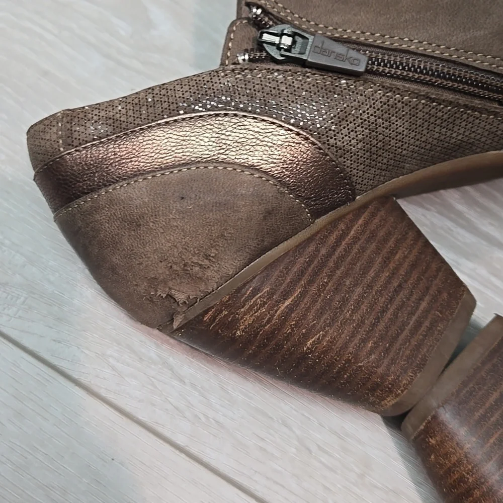 Dansko Women Marcia Ankle Leather Mule Clog shoes boots sz 39/8.5-9